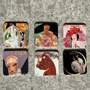 Vintage VOGUE Cover Coasters (with red felt backing)